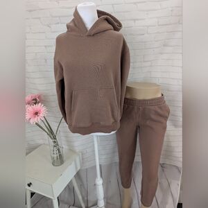 Sacre Brown Hoodie and Jogger Set